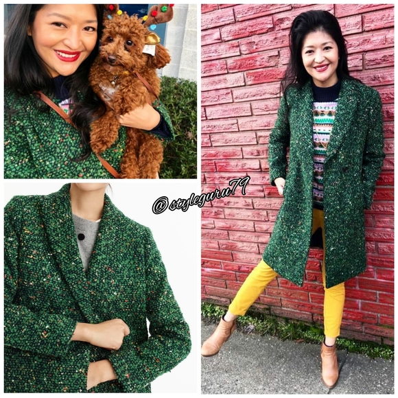 Nwt J Crew Daphne Green Coat In Italian 